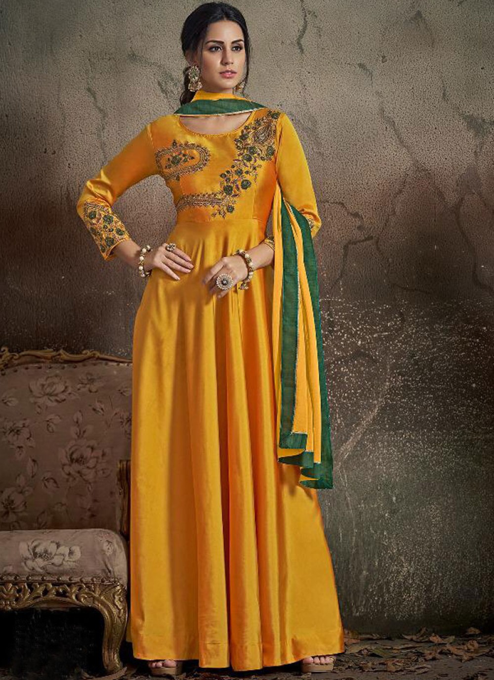 Yellow Trendy Gown
