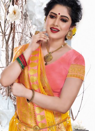 Yellow Wedding Traditional Designer Saree