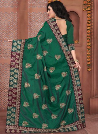 Zari Art Silk Designer Traditional Saree in Green