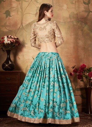 Aqua Blue Color A Line Lehenga Choli