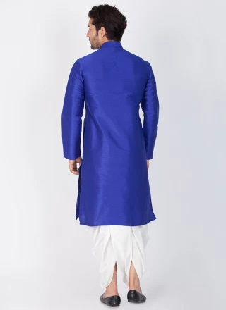 Art Banarasi Silk Blue Dhoti Kurta