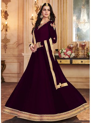 Art Banarasi Silk Purple Embroidered Salwar Suit