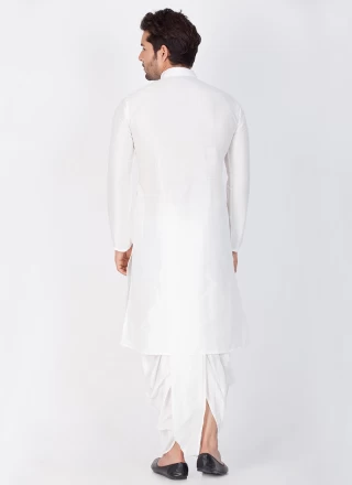 Art Banarasi Silk White Dhoti Kurta