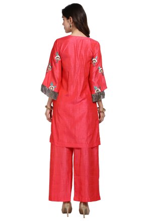 Art Silk Designer Pakistani Salwar Suit in Pink