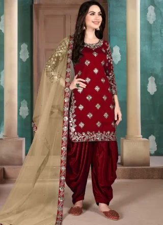 Art Silk Designer Patiala Suit
