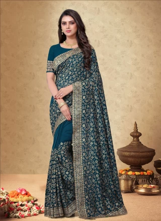 Art Silk Designer Saree in Blue