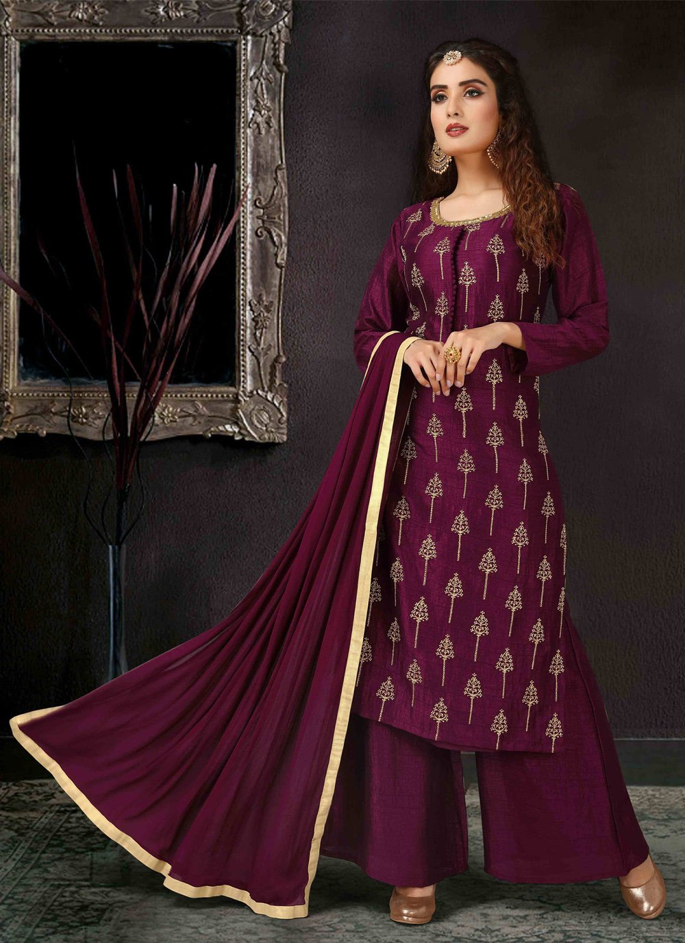 purple colour punjabi salwar suit