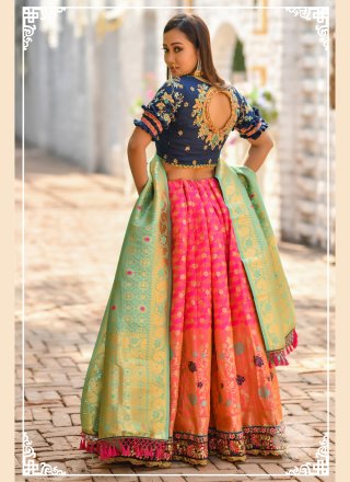 Banarasi Silk Pink Bollywood Lehenga Choli