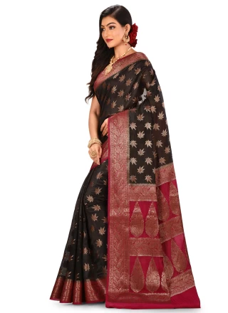 Banarasi Silk Trendy Saree in Black