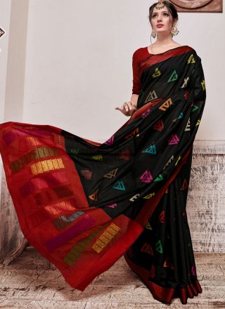 Banarasi Silk Weaving Black Silk Saree