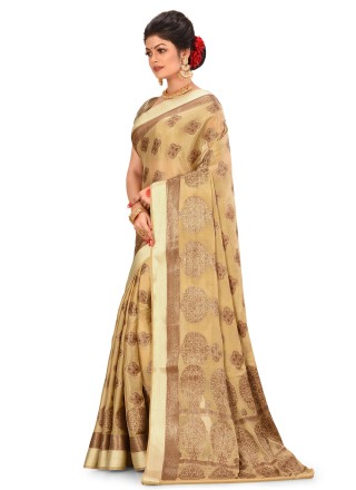 Banarasi Silk Weaving Brown Bollywood Saree