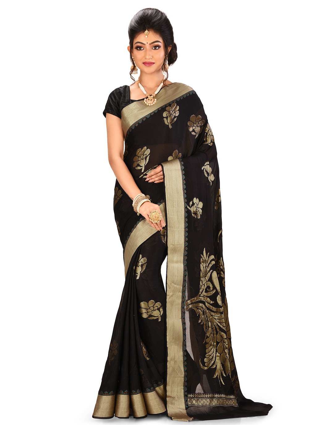 Banarasi Silk Weaving Classic Saree in Black