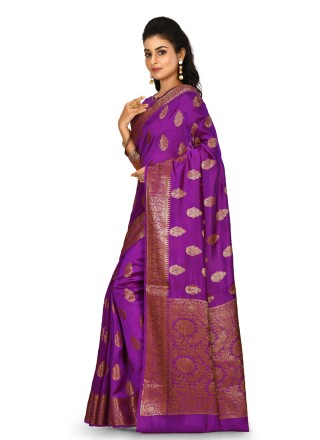 Banarasi Silk Weaving Pink Traditional Saree