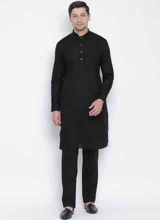 Black Art Banarasi Silk Kurta Pyjama