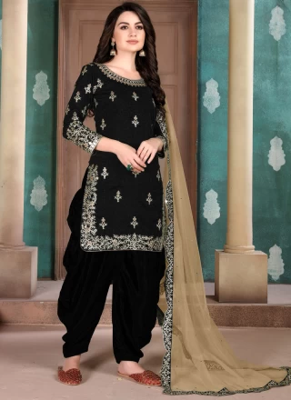 Lowest Price | $39 - $52 - Black Patiala Salwar Kameez and Black Patiala  Salwar Suit Online Shopping