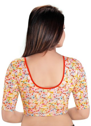 Blouse Printed Lycra in Multi Colour