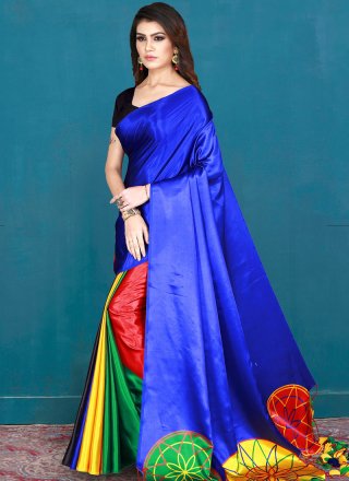 Blue Casual Silk Saree