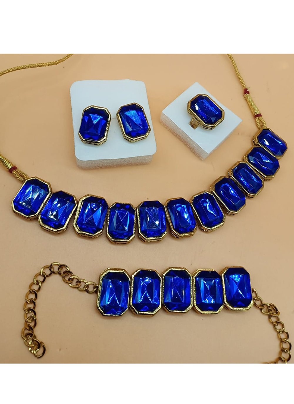 blue stone jewellery set