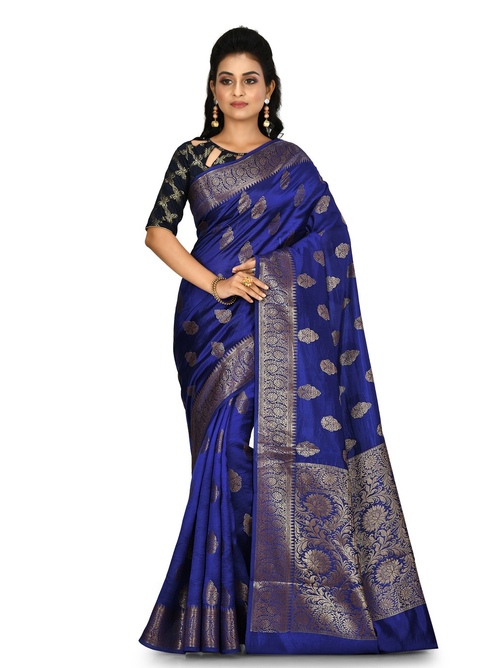 Bollywood Saree Weaving Banarasi Silk in Blue