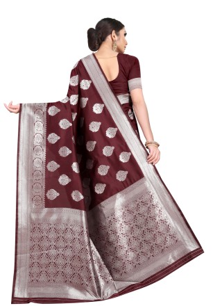Brown Weaving Casual Contemporary Saree