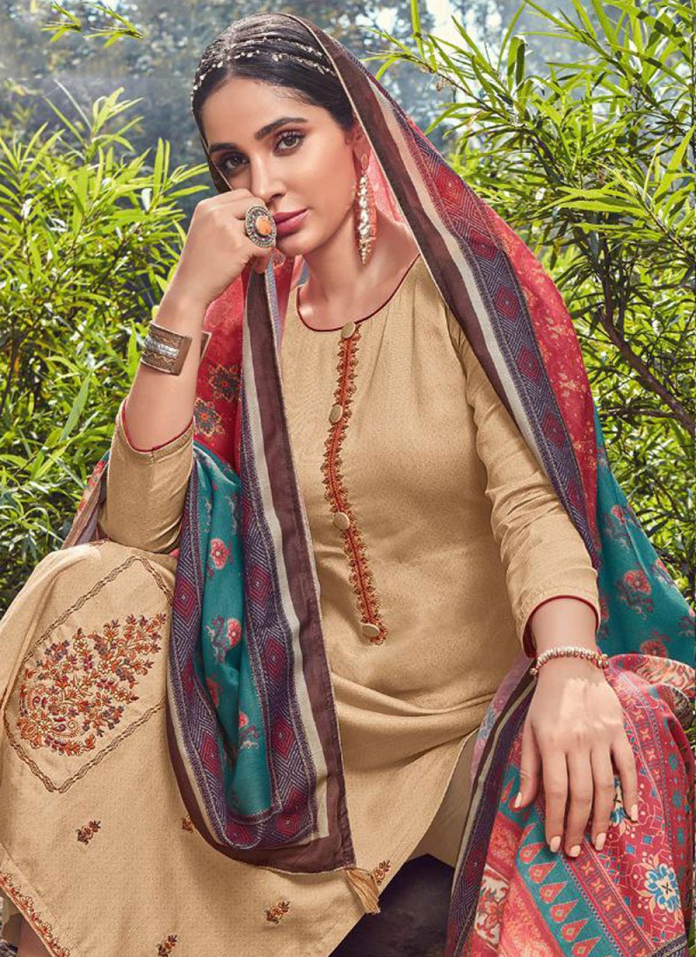 cotton embroidery salwar suit