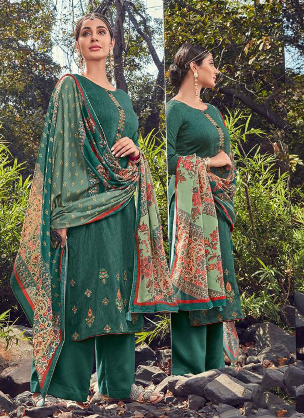 Shop Cotton Palazzo Salwar Kameez Online : 147231