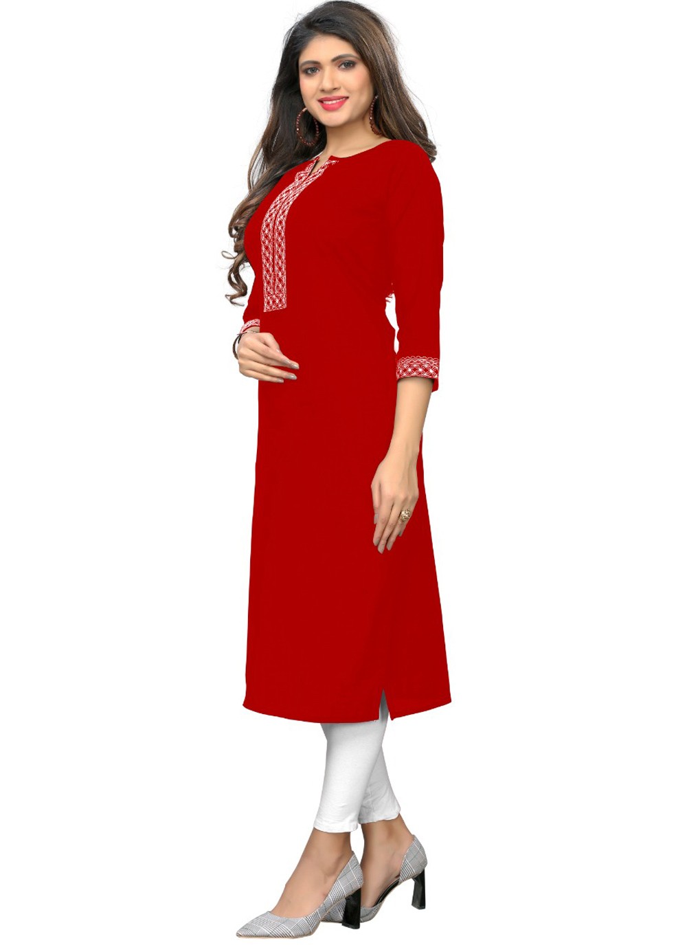 Red kurti party wear Clearance