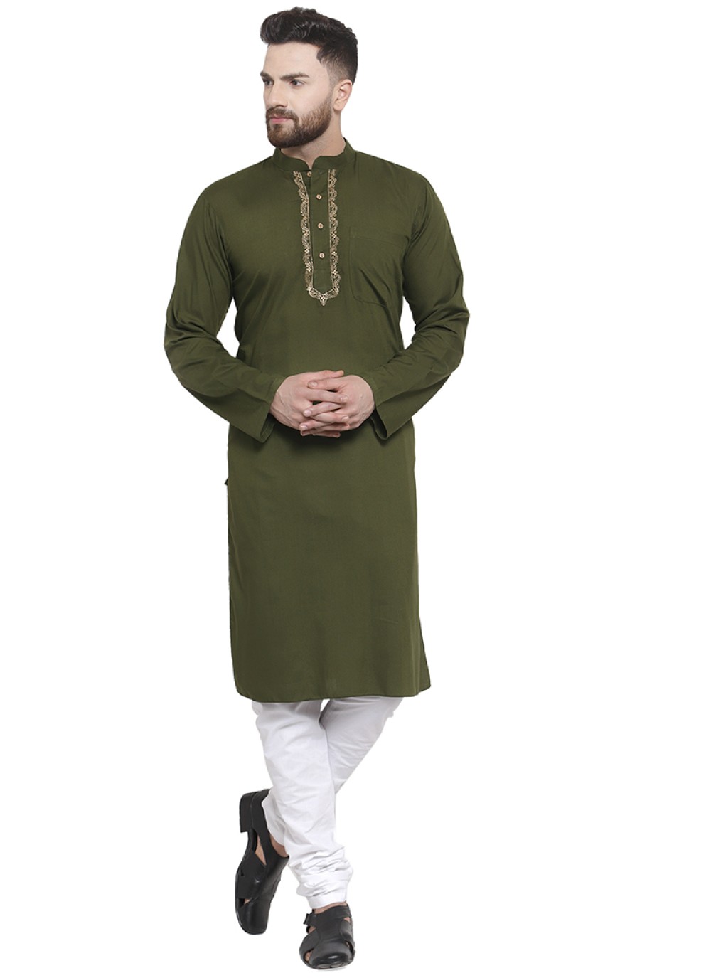 Dark green kurta pajama hot sale