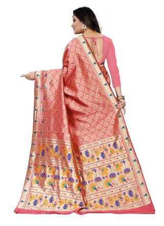 Cotton Silk Pink Classic Saree