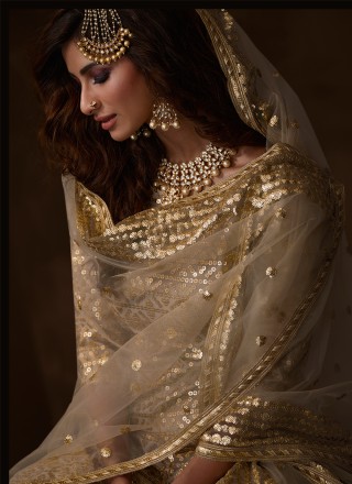 Cream Engagement Designer Salwar Suit