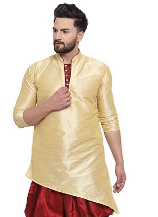 Cream Plain Engagement Kurta