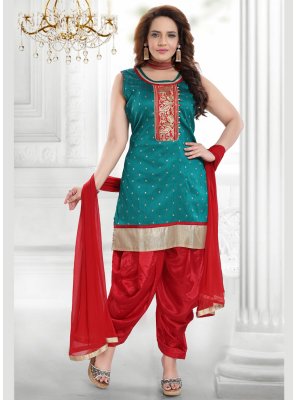 Designer Salwar Suit Resham Malbari Silk  in Green