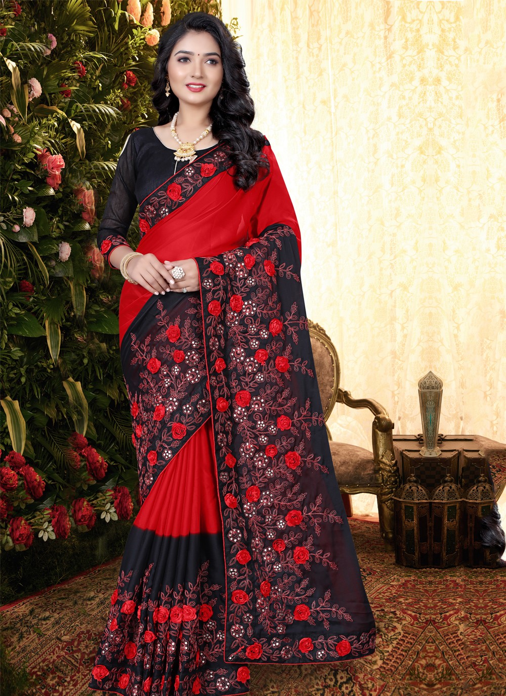 Traditional Black Brocade Paithani Silk Saree | Buddha And Beyond