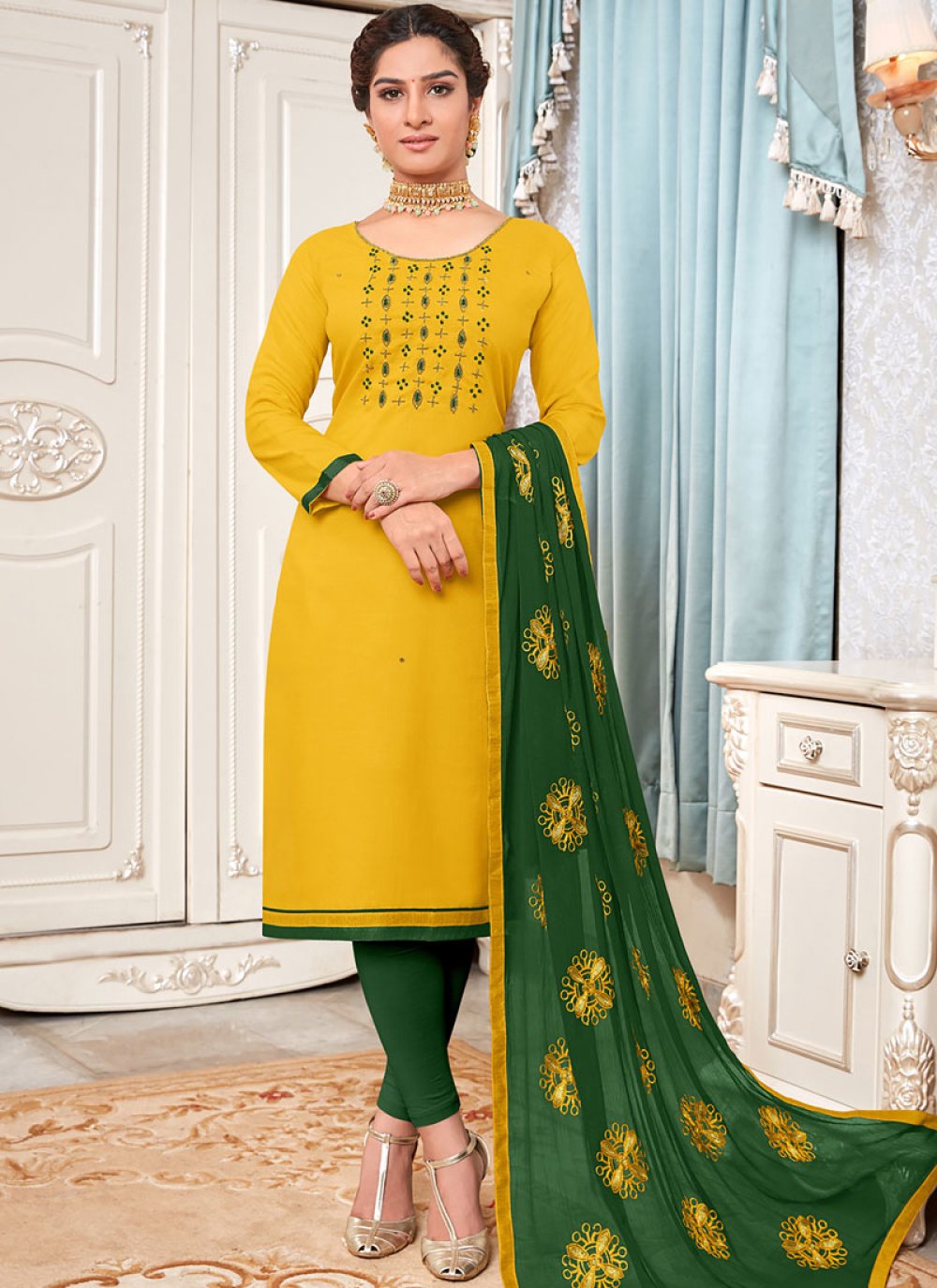 yellow cotton salwar