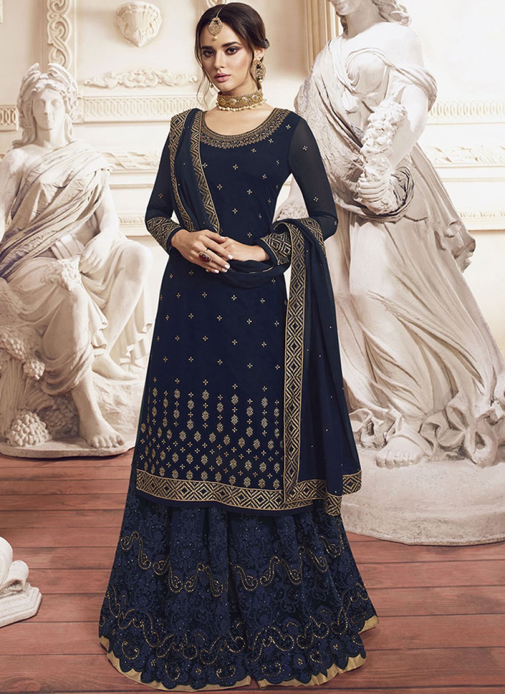 Buy Online Embroidered Designer Suit 144985