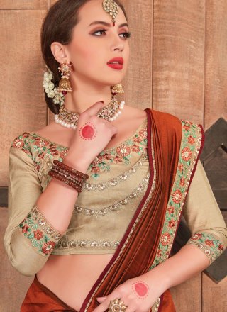 Embroidered Fancy Fabric Classic Saree