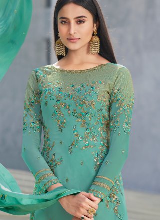 Embroidered Green Salwar Suit 