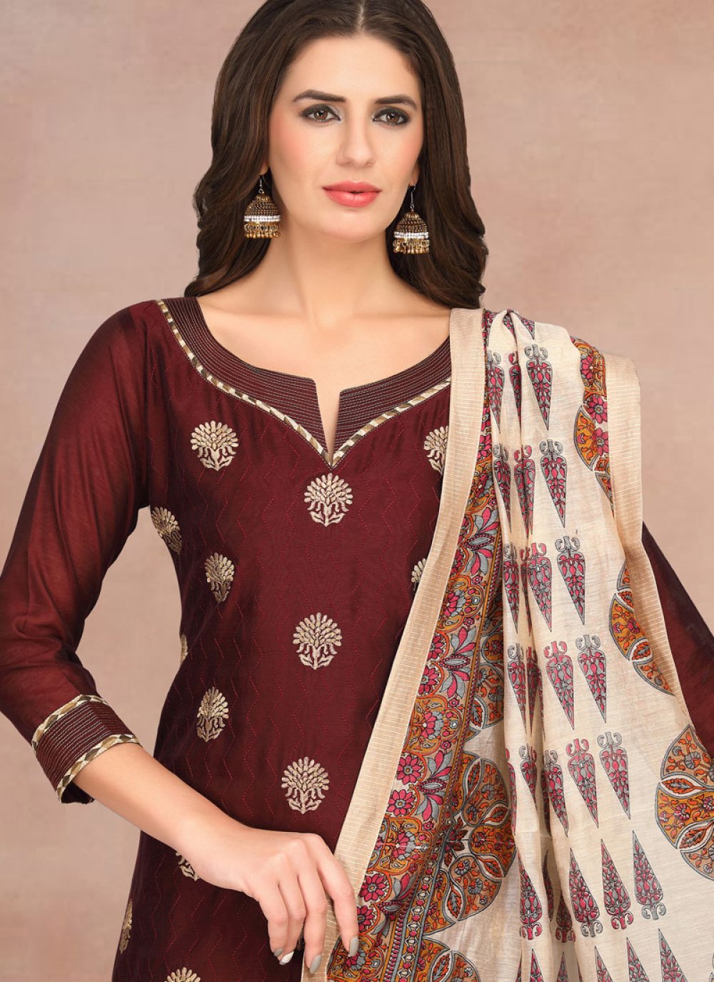 Embroidered Trendy Churidar Salwar Kameez buy online