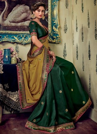 Fancy Fabric Green Designer Saree