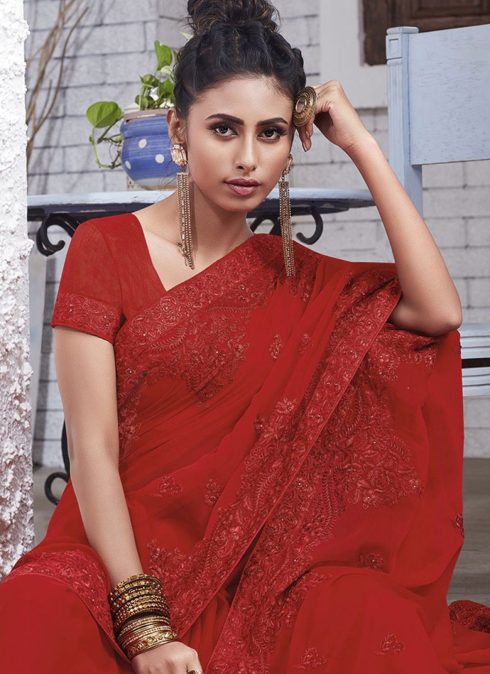 chiffon saree below 1000