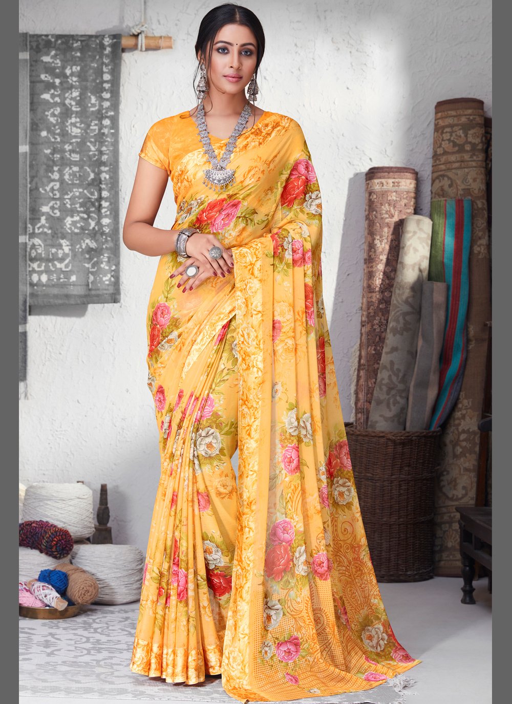 15 Trending Designs of Floral Sarees for Beautiful Look