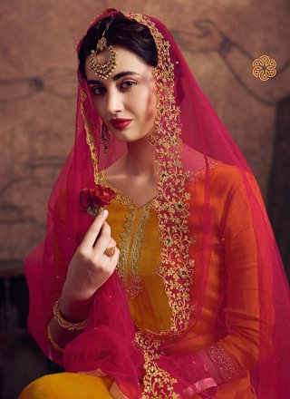 Georgette Mustard Designer Pakistani Salwar Suit