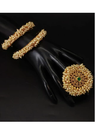 Gold Stone Work Party Bangles