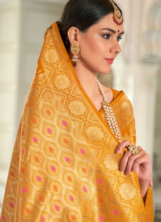 Gold Weaving Silk Classic Designer Saree