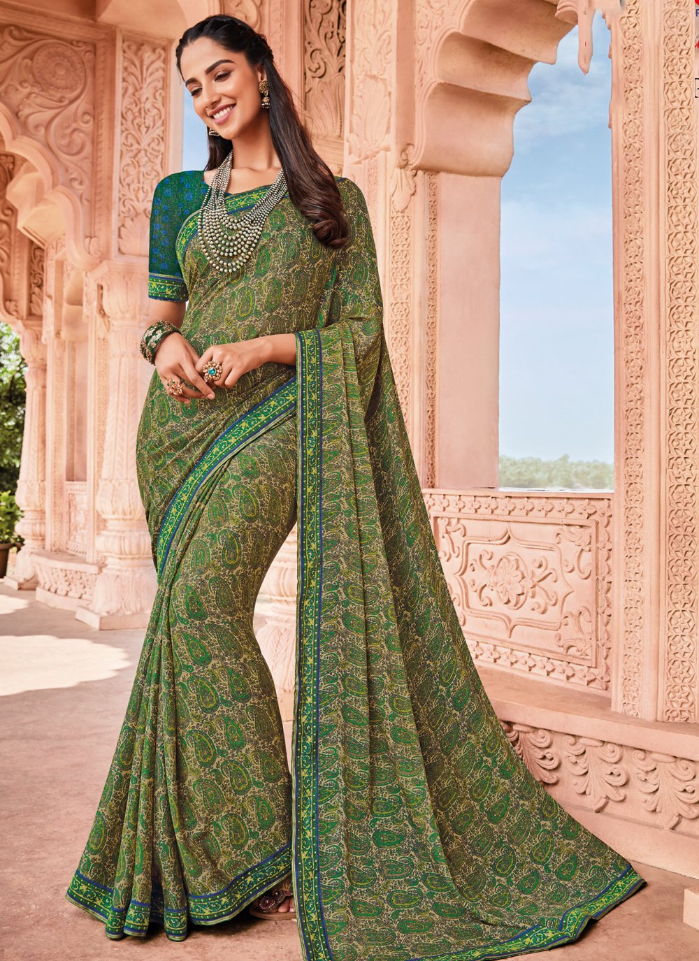 Buy Green Color Classic Saree 157405 Saree