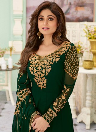 Green Georgette Reception Salwar Suit