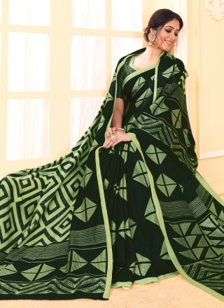 Green Pashmina Classic Saree