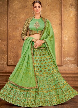 Green Silk Wedding Trendy Designer Lehenga Choli