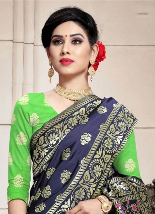 Green Wedding Banarasi Silk Lehenga Choli