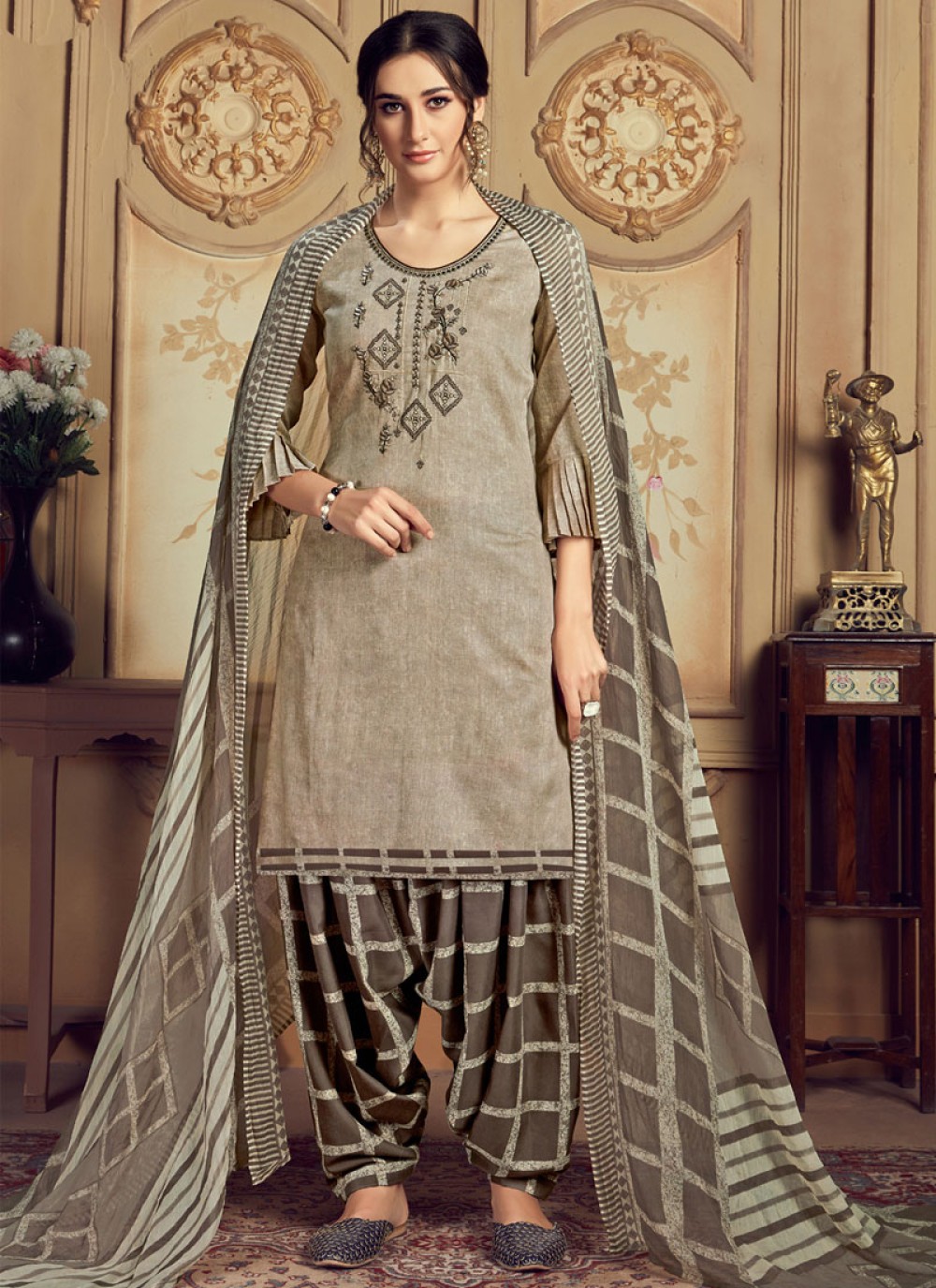 grey patiala salwar suit